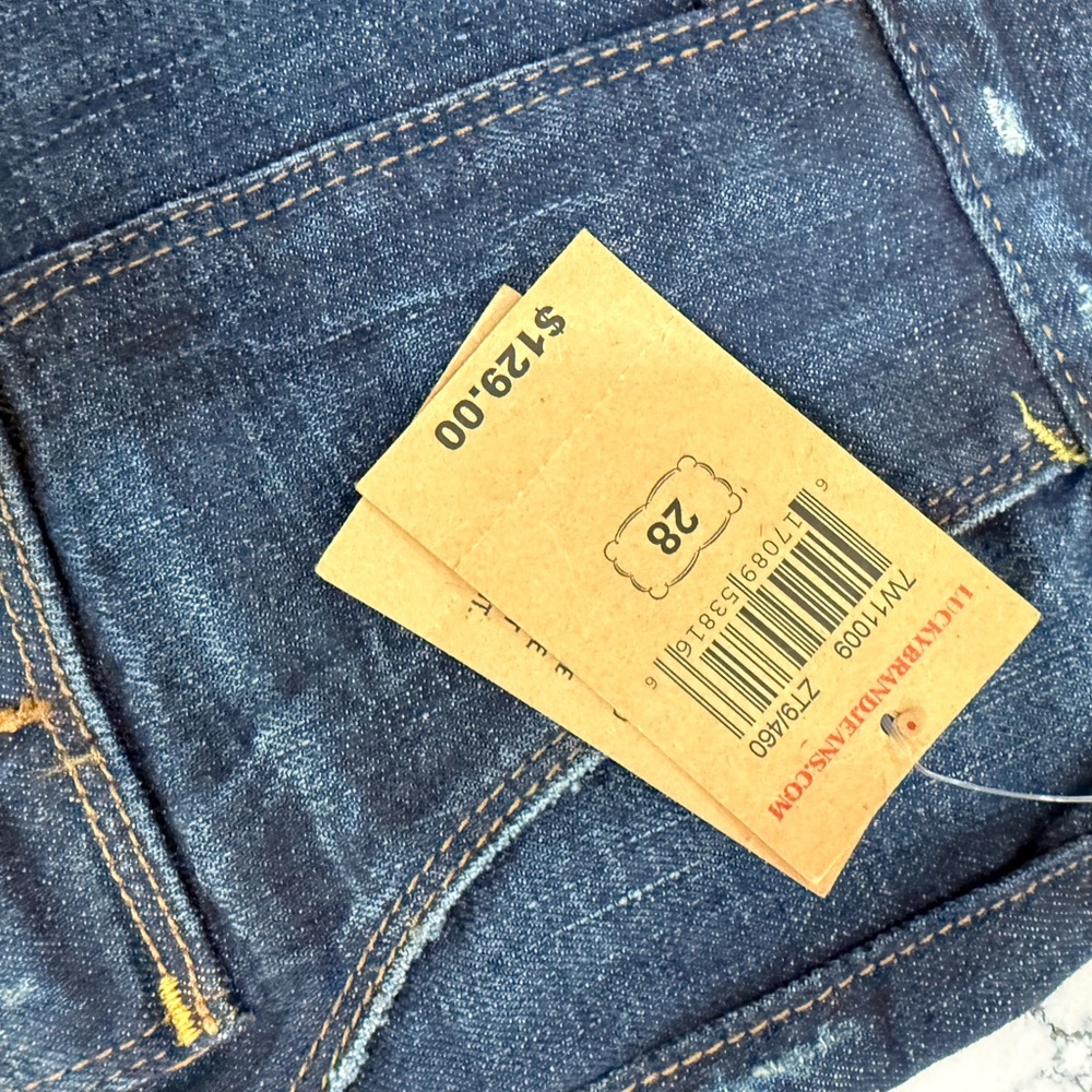 Lucky Brand Indigo Jeans with Gold Stitching